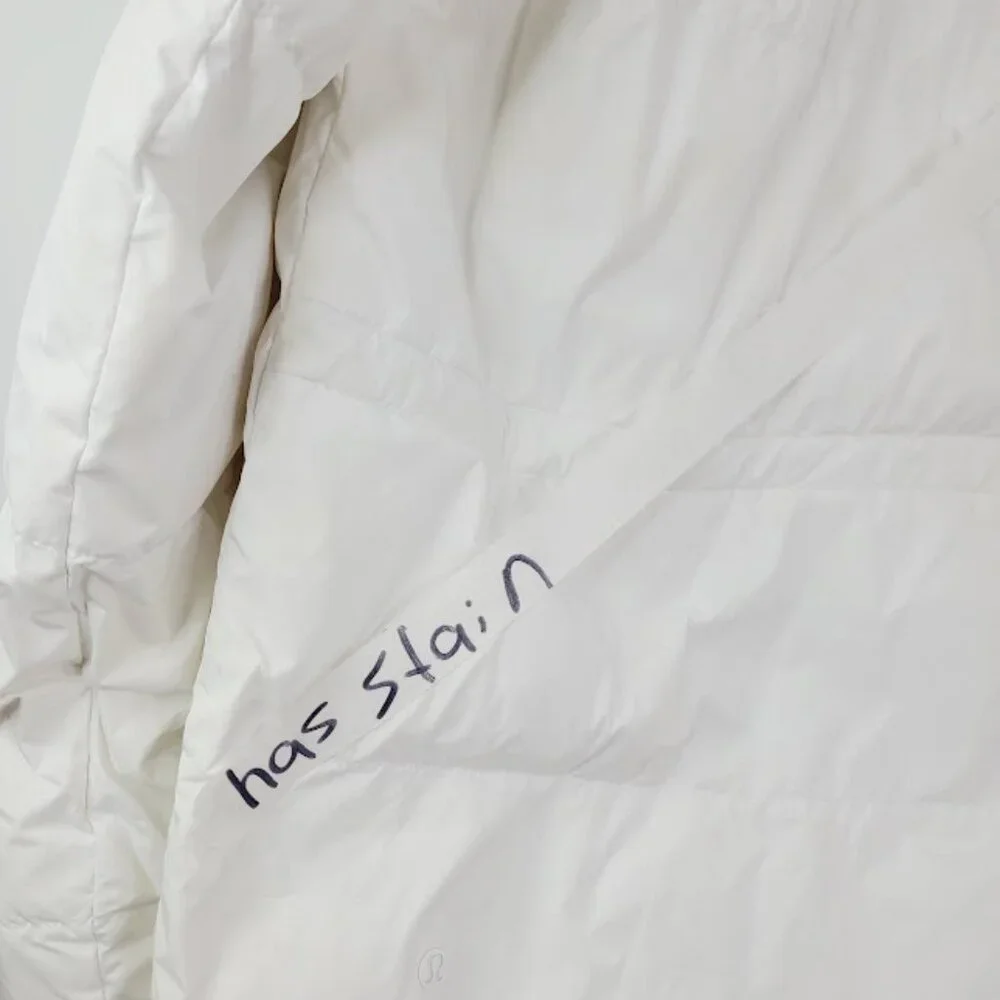Lululemon Women's White Wunder Puff Padded Snow Puffer‎ Jacket Size 6